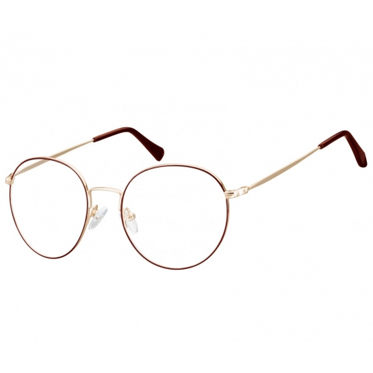 Okulary  Lenonki okrągłe Oprawki optyczne 915G złoto-czerwone